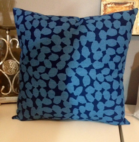 Was *32.00* Navy and Light Blue Pillow with insert included 18x18 inch with Gorgeous Home Decor Fabric on both sides