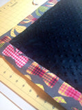 Gray with Pink Yellow and Black bows flannel with black fuzzy cuddle fabric in the middle receiving blanket or any use. Security blanket