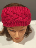 Red Cable Knit headband hair fashion accessory, trendy weave knitting