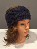 Black Cable Knit headband hair fashion accessory, trendy weave knitting