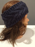 Black Cable Knit headband hair fashion accessory, trendy weave knitting