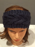 Black Cable Knit headband hair fashion accessory, trendy weave knitting