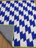 Geometric modern grey and blue quilt, Modern Quilt, New Style quilt, Handmade Modern Baby Quilt, Baby Shower Gift, Baby Shower Quilt, Wall