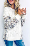 Plaid Detail Back oversized Sweater