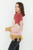 Color Block Distressed Sweater