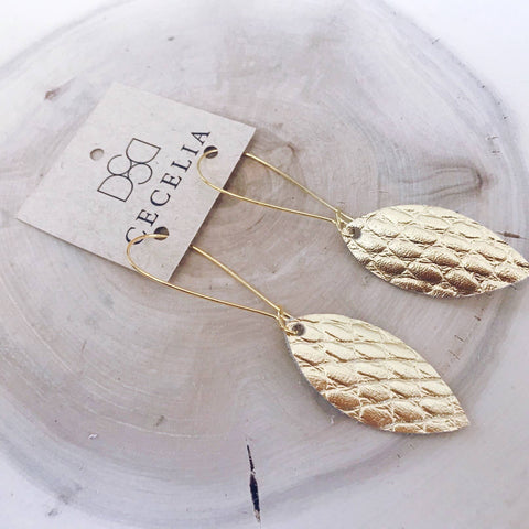 Drop Earrings Collection (Gold Snakeskin)