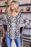 Long Sleeve Snake Print Top