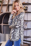 Long Sleeve Snake Print Top