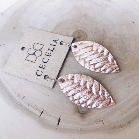Small Feather Leather Earring Collection