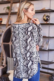 Long Sleeve Snake Print Top
