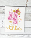 Princess Tiara Birthday Shirt, Girls Birthday Shirt, Princess Tiara Age Name Shirt, Girls Birthday Shirt, Embroidery Shirt for Girls, Gift for girl