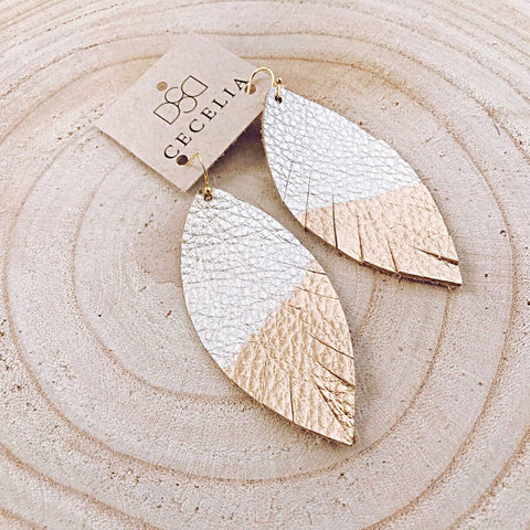 Painted Leather Earring Collection (Champagne)