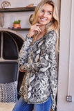Long Sleeve Snake Print Top