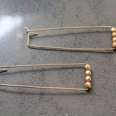 Gold Rectangle Hoop Earrings Earrings