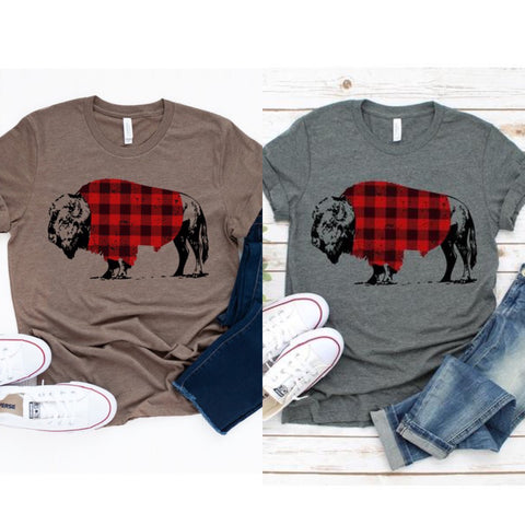 Plaid Buffalo Graphic Tee