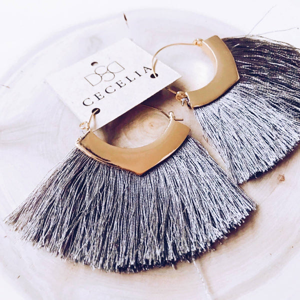 Tassel Earring Collection (Coin Gray)