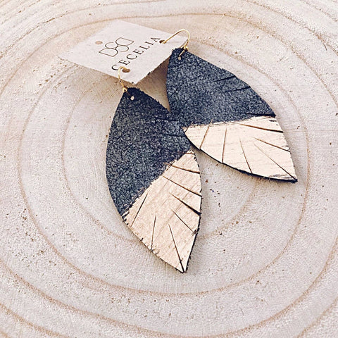 Painted Leather Earring Collection (Black Sugar)