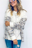 Plaid Detail Back oversized Sweater