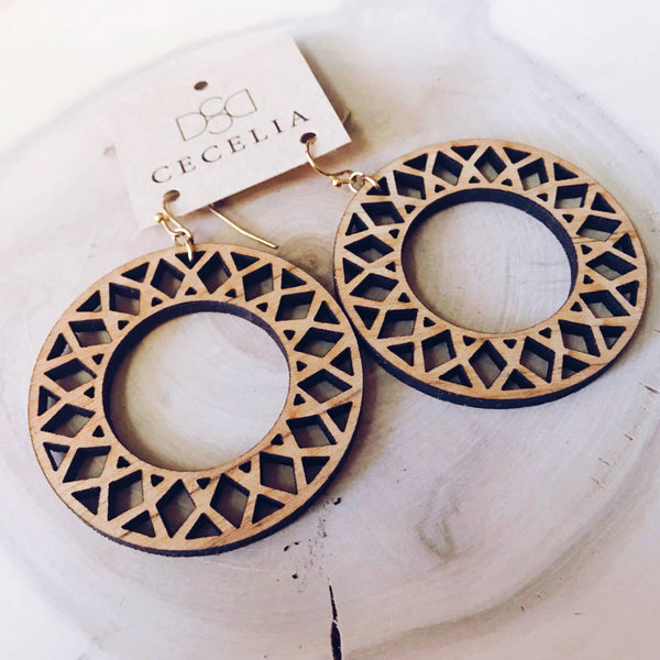 Hoop Wood Earring Collection Mandala