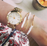 6 Wrap Bracelet Collection (White and Gold)