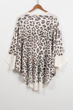 Leopard Thermal Knit Kimono Cardigan