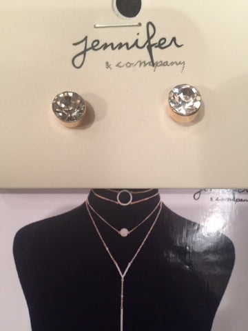 Multi Chain Choker Necklace Set