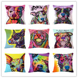 Cartoon Style Colorful Dog Printed Pattern Throw Pillow Home Decor