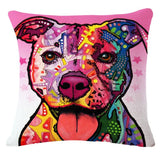 Cartoon Style Colorful Dog Printed Pattern Throw Pillow Home Decor