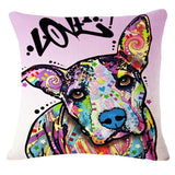 Cartoon Style Colorful Dog Printed Pattern Throw Pillow Home Decor
