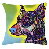 Cartoon Style Colorful Dog Printed Pattern Throw Pillow Home Decor