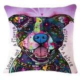 Cartoon Style Colorful Dog Printed Pattern Throw Pillow Home Decor