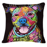 Cartoon Style Colorful Dog Printed Pattern Throw Pillow Home Decor