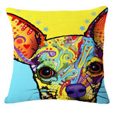 Cartoon Style Colorful Dog Printed Pattern Throw Pillow Home Decor