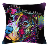 Cartoon Style Colorful Dog Printed Pattern Throw Pillow Home Decor