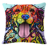 Cartoon Style Colorful Dog Printed Pattern Throw Pillow Home Decor