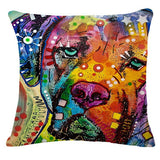 Cartoon Style Colorful Dog Printed Pattern Throw Pillow Home Decor