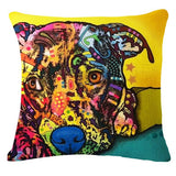 Cartoon Style Colorful Dog Printed Pattern Throw Pillow Home Decor