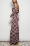 Cold Shoulder Maxi Dress with Stripes