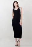 Black Sporty Knit Maxi Dress