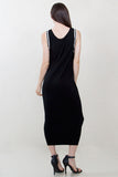 Black Sporty Knit Maxi Dress