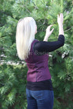 Plum and Black Quilted Outerwear Vest