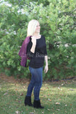 Plum and Black Quilted Outerwear Vest