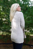 Cream Waffle Knit Cardigan