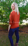 Rust Dolman Boatneck Top