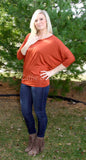 Rust Dolman Boatneck Top