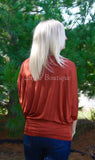 Rust Dolman Boatneck Top