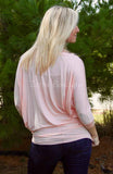 Peach Dolman Boatneck Top