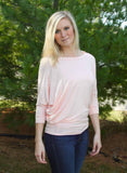 Peach Dolman Boatneck Top