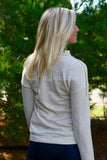 Ivory Side Zipper Long Sleeve Shoulder Zip Top