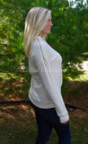 Ivory Side Zipper Long Sleeve Shoulder Zip Top